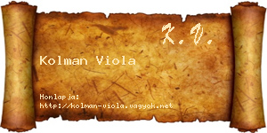 Kolman Viola névjegykártya